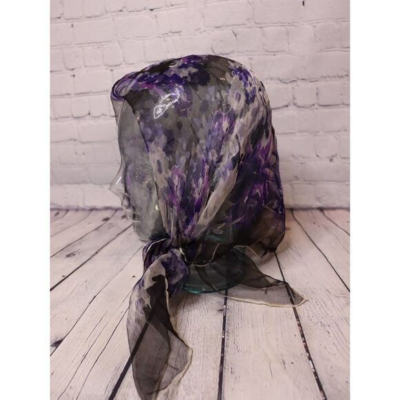 GORGEOUS Vintage Floral Head Scarf! - Picture 2 of 7